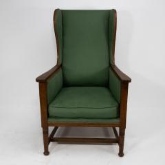 Walter Skull High Wycombe An Arts Crafts Oak Wing Back Upholstered Armchair - 4193315