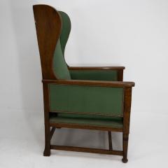 Walter Skull High Wycombe An Arts Crafts Oak Wing Back Upholstered Armchair - 4193318