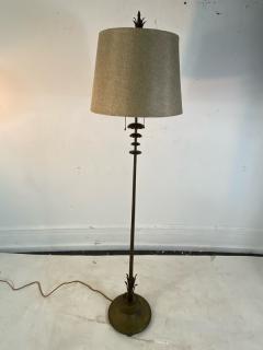 Walter Von Nessen AMERICAN ART DECO MODERNIST FLOWER FORM BRONZE FLOOR LAMP - 1951565