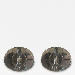 Walter Von Nessen ART DECO MODERNIST GLASS BALL AND CHROME BOOKENDS - 3995502
