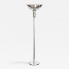 Walter Von Nessen Art Deco Palma Torchiere in Glass Brushed Aluminum by Walter Von Nessen - 2910649