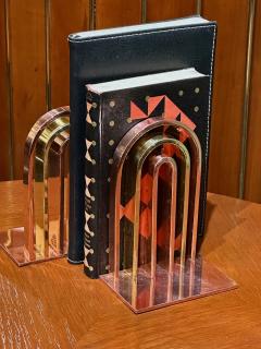 Walter Von Nessen Chase Bookends Brass and Copper Arched Attributed to Walter Von Nessen - 4470824