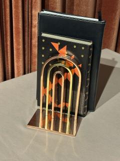 Walter Von Nessen Chase Bookends Brass and Copper Arched Attributed to Walter Von Nessen - 4470825