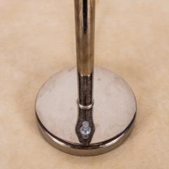 Walter Von Nessen Chrome Lamp With Burlap Shade by Nessen Lighting - 3184480