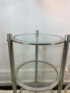 Walter Von Nessen MACHINE AGE ART DECO ALUMINUM PAIR OF TRIPLE TIER TABLES - 1554858