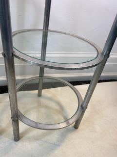 Walter Von Nessen MACHINE AGE ART DECO ALUMINUM PAIR OF TRIPLE TIER TABLES - 1554860