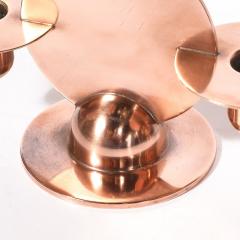 Walter Von Nessen Pair of Art Deco Copper Candlestick Holders by Walter von Nessen signed Chase - 4438474