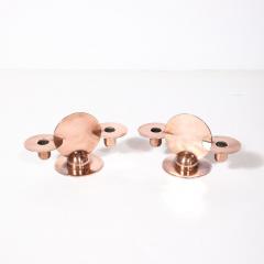 Walter Von Nessen Pair of Art Deco Copper Candlestick Holders by Walter von Nessen signed Chase - 4438475