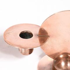 Walter Von Nessen Pair of Art Deco Copper Candlestick Holders by Walter von Nessen signed Chase - 4438476