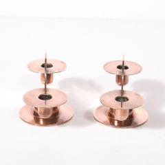 Walter Von Nessen Pair of Art Deco Copper Candlestick Holders by Walter von Nessen signed Chase - 4438480