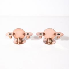 Walter Von Nessen Pair of Art Deco Copper Candlestick Holders by Walter von Nessen signed Chase - 4438481