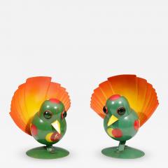 Walter Von Nessen Rare Pair of Futurist Art Deco Peacock Table Lamps by Walter Von Nessen - 423826