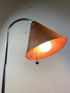 Walter Von Nessen STYLISH ART DECO REVIVAL COPPER AND STEEL FLOOR LAMP - 1530189