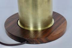 Walter Von Nessen Substantial Pair Walter Von Nessen Style Brass Walnut Trench Art Table Lamps - 2928801