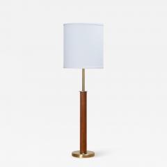 Walter Von Nessen Walnut Brass Buffet Accent Lamp by Walter von Nessen for Nessen Studios - 1762174