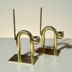 Walter Von Nessen Walter Von Nessen Brass Cat Bookends for Chase circa 1932 - 4470815