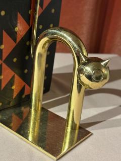 Walter Von Nessen Walter Von Nessen Brass Cat Bookends for Chase circa 1932 - 4470818