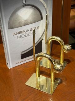 Walter Von Nessen Walter Von Nessen Brass Cat Bookends for Chase circa 1932 - 4470819