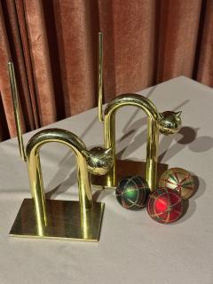 Walter Von Nessen Walter Von Nessen Brass Cat Bookends for Chase circa 1932 - 4470821