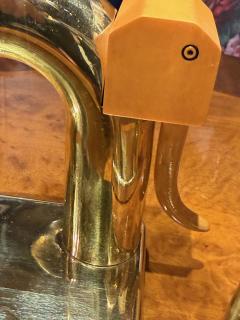 Walter Von Nessen Walter Von Nessen Chase Elephant Bookends American Art Deco Brass and Bakelite - 4546893