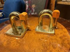 Walter Von Nessen Walter Von Nessen Chase Elephant Bookends American Art Deco Brass and Bakelite - 4546895