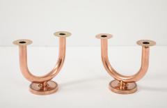 Walter Von Nessen Walter Von Nessen For Chase Brass and Copper Candlesticks - 4202229