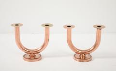 Walter Von Nessen Walter Von Nessen For Chase Brass and Copper Candlesticks - 4202231