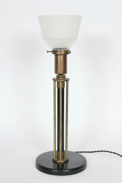 Walter Von Nessen Walter Von Nessen Machine Age Brass Table Lamp 1940s - 2875290