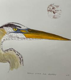 Walton Ford WALTON FORD AMERICAN B 1960 HERON STUDY FOR VESPERS 2022 - 3062506