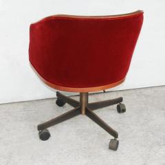 Ward Bennett 1 Ward Bennett Oak Mohair Bankers Executive Chair Bronze Base - 2738108