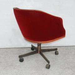 Ward Bennett 1 Ward Bennett Oak Mohair Bankers Executive Chair Bronze Base - 2738109
