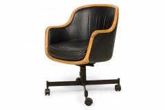 Ward Bennett 12 Ward Bennett for Brickel Associates Ash and Black Leather Office Chairs - 2790177