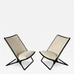 Ward Bennett Pair Ward Bennett Scissor Lounge Chairs - 3717379