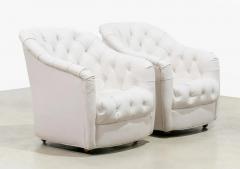 Ward Bennett Pair Ward Bennett Tufted Lounge Chairs - 2703729