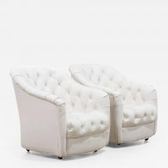 Ward Bennett Pair Ward Bennett Tufted Lounge Chairs - 2709388