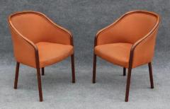 Ward Bennett Pair of Mid Century Modern Walnut Armchair Side Chairs After Ward Bennett - 3294160
