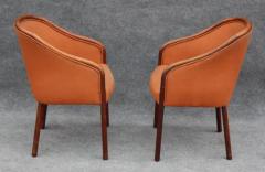Ward Bennett Pair of Mid Century Modern Walnut Armchair Side Chairs After Ward Bennett - 3294173