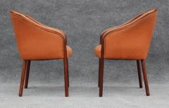 Ward Bennett Pair of Mid Century Modern Walnut Armchair Side Chairs After Ward Bennett - 3294197