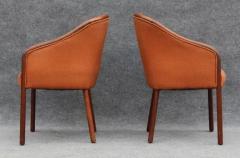 Ward Bennett Pair of Mid Century Modern Walnut Armchair Side Chairs After Ward Bennett - 3294221
