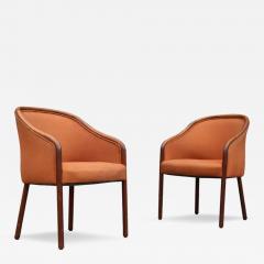 Ward Bennett Pair of Mid Century Modern Walnut Armchair Side Chairs After Ward Bennett - 3294684