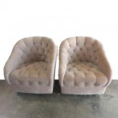 Ward Bennett Pair of Ward Bennett Tufted Club Chairs - 2249627