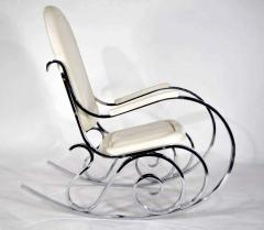 Ward Bennett Pair or Individual Maison Jansen Polished Nickel Rocking Chairs France 1970 - 1244392