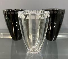 Ward Bennett Trio of Etched Crystal Vases by Ward Bennett for Sasaki - 4302368