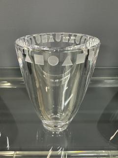 Ward Bennett Trio of Etched Crystal Vases by Ward Bennett for Sasaki - 4349406