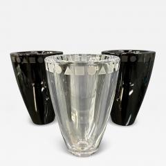 Ward Bennett Trio of Etched Crystal Vases by Ward Bennett for Sasaki - 4351621