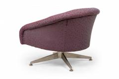 Ward Bennett Ward Bennett AmericanChrome and Light Purple Tufted Swivel Tub Armchair - 2792409