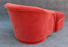 Ward Bennett Ward Bennett Brickel Red Mohair Upholstered Swivel Tub Lounge Chair With Ottoman - 3294131