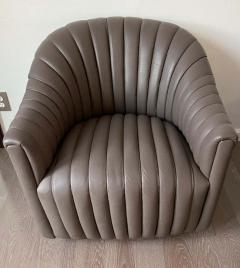 Ward Bennett Ward Bennett Channel Club Leather Chairs 1970s - 1750946