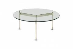 Ward Bennett Ward Bennett Circular Glass and Chrome Plated Steel Coffee Table - 2787724