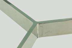 Ward Bennett Ward Bennett Circular Glass and Chrome Plated Steel Coffee Table - 2787726